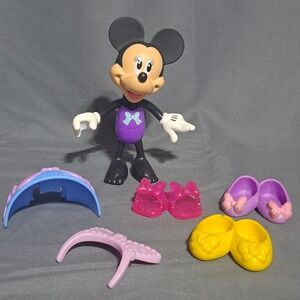 Disney Minnie Mouse Bow-Tique Snap 'N Style Doll And Accessories Dress Shoes Bow